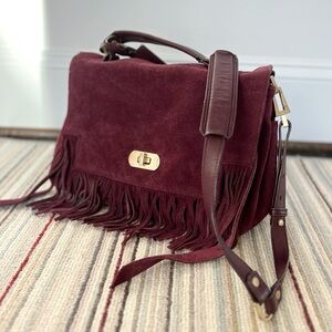 Zadig & Voltaire Purple Suede Fringe Bag